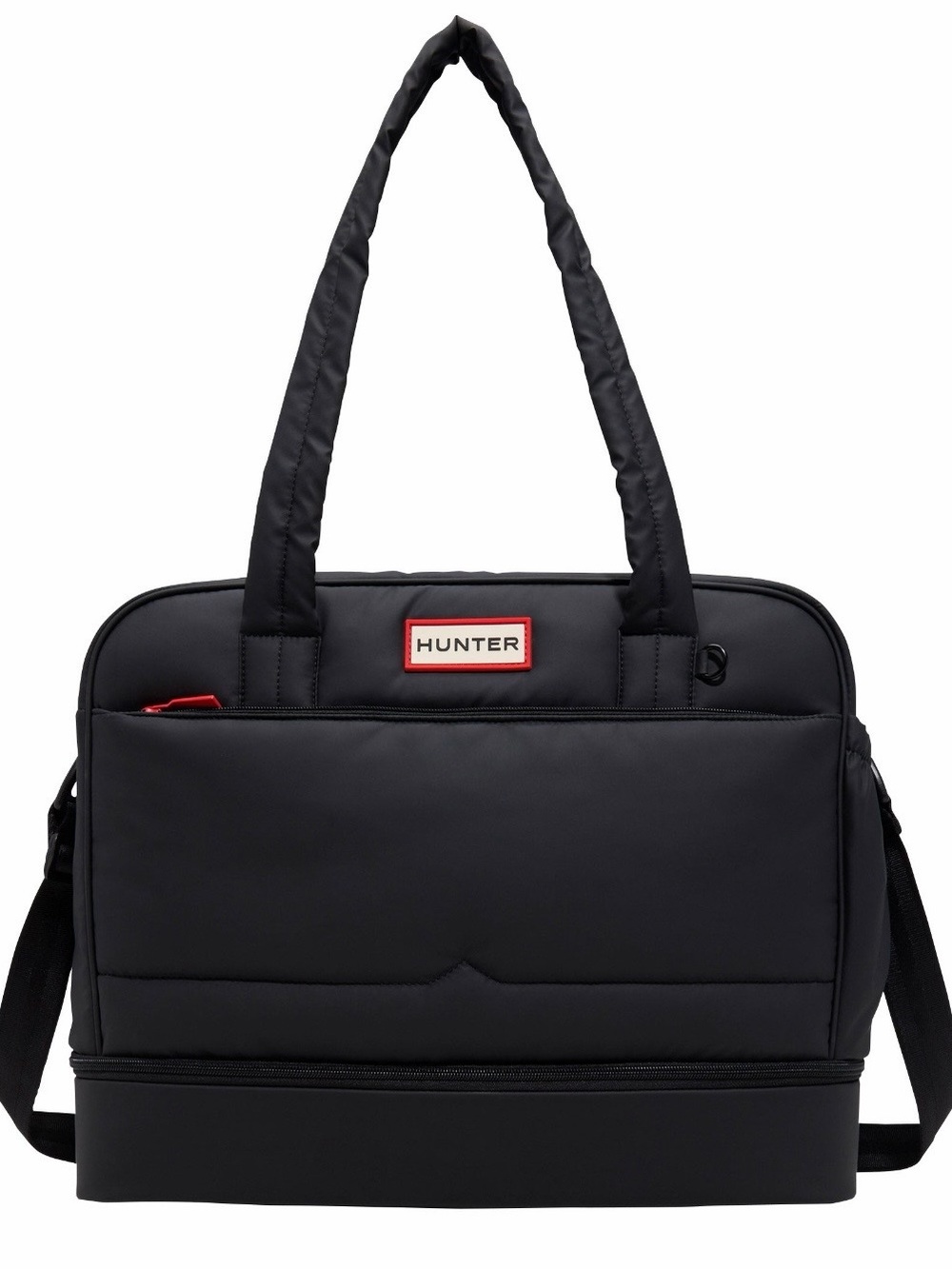 Hunter Black Laptop Tote with Red Logo Detail